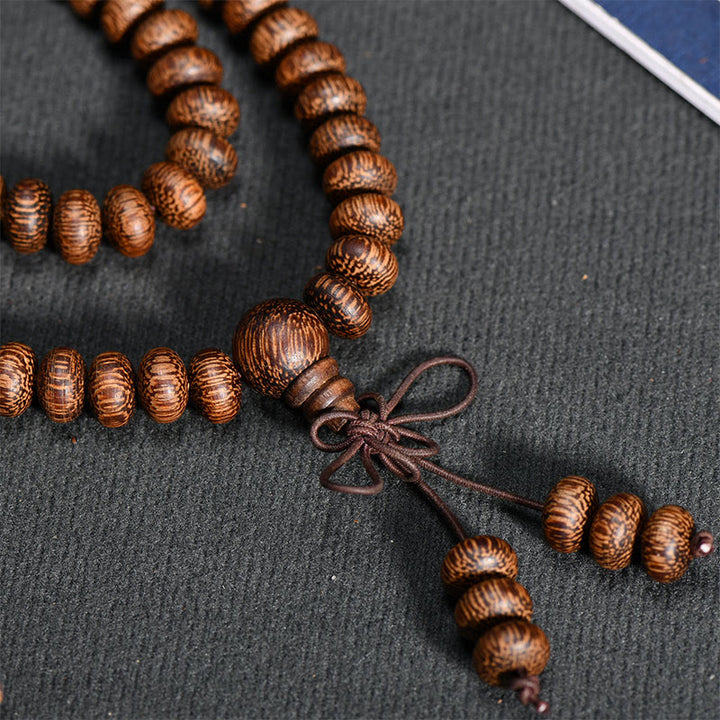 Buddha Stones Mala de 108 perles en bois texturé pour une énergie apaisante - image 7