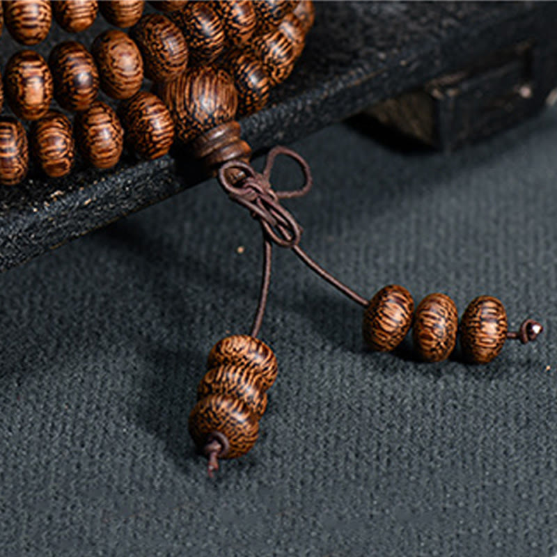 Buddha Stones Mala de 108 perles en bois texturé pour une énergie apaisante - image 6