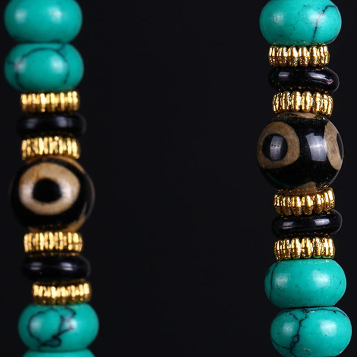 Buddha Stones Mala tibétain de 108 perles turquoise Dzi, symbole de sagesse et d'équilibre - image 7