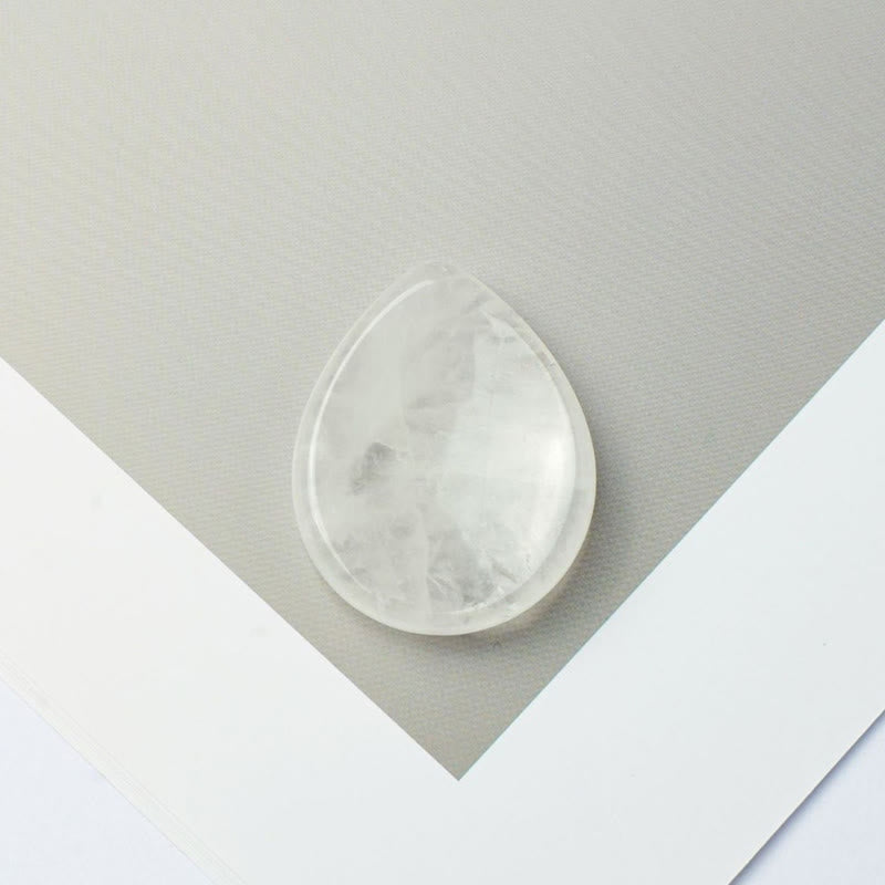 Buddha Stones en forme de larme, pierre anti-stress, cristal décoratif 45*35*8 mm - Quartz clair - 45*35*8 mm - image 1