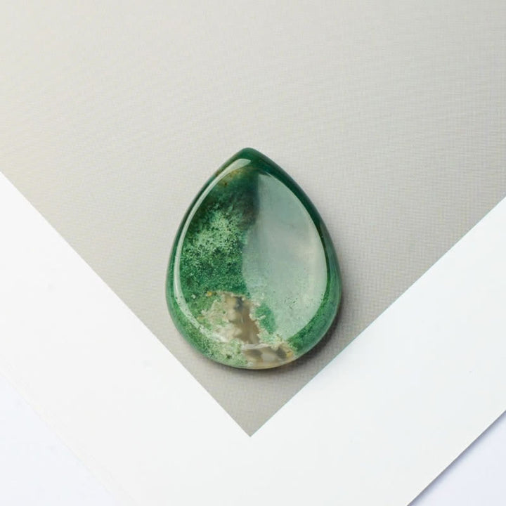 Buddha Stones Pierre anti-stress en forme de larme, cristal décoratif de protection, 34 x 26 x 7,8 cm - Agate mousse naturelle (la couleur peut varier) - 34*26*7,8 mm - image 29