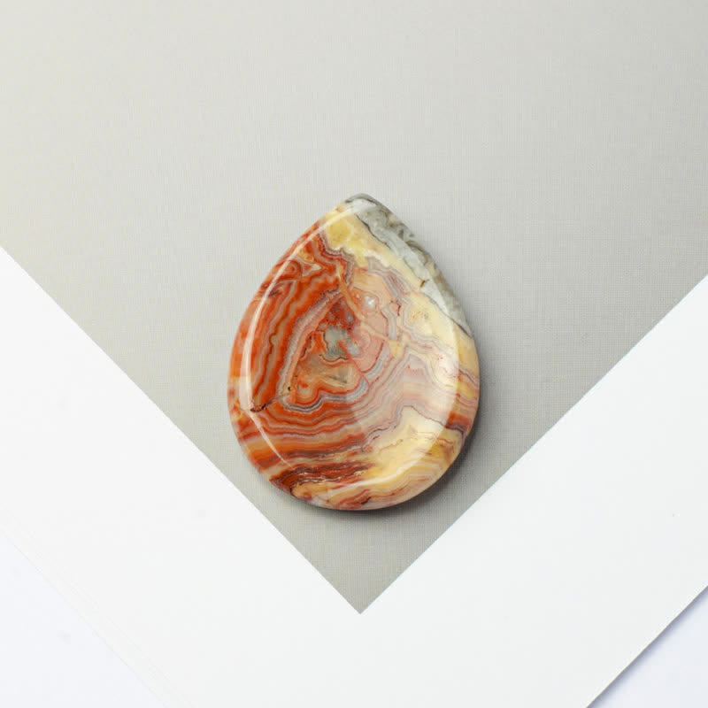 Buddha Stones Pierre anti-stress en forme de larme, cristal décoratif de protection, 34 x 26 x 7,8 cm - Agate dentelle naturelle (la couleur peut varier) - 34*26*7,8 mm - image 15