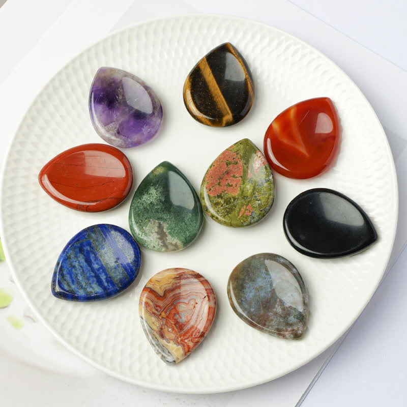 Buddha Stones Pierre anti-stress en forme de larme, cristal décoratif de protection, 34 x 26 x 7,8 cm - image 31