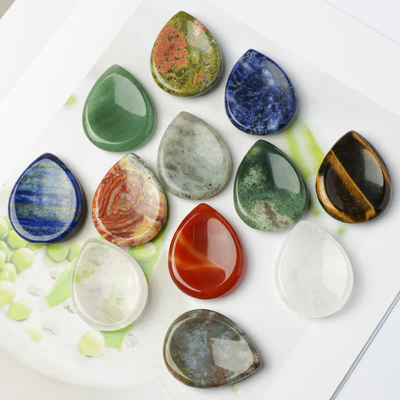 Buddha Stones Pierre anti-stress en forme de larme, cristal décoratif de protection, 34 x 26 x 7,8 cm - image 32