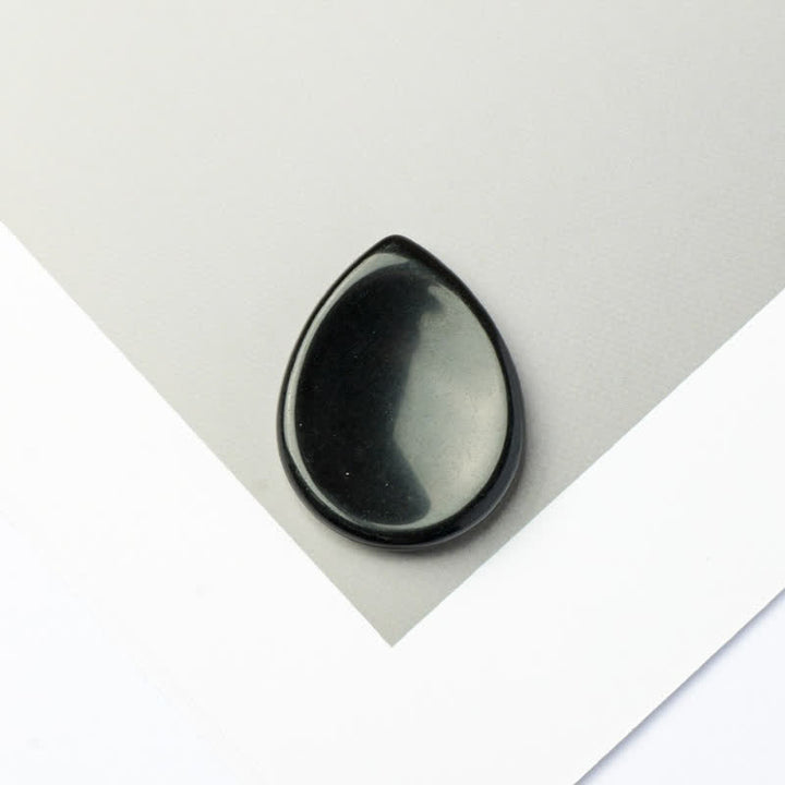 Buddha Stones Pierre anti-stress en forme de larme, cristal décoratif de protection, 34 x 26 x 7,8 cm - Obsidienne noire naturelle (la couleur peut varier) - 34*26*7,8 mm - image 22