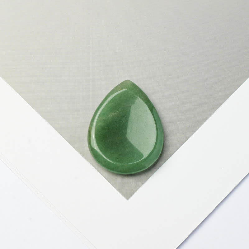Buddha Stones Pierre anti-stress en forme de larme, cristal décoratif de protection, 34 x 26 x 7,8 cm - Aventurine verte naturelle (la couleur peut varier) - 34*26*7,8 mm - image 24