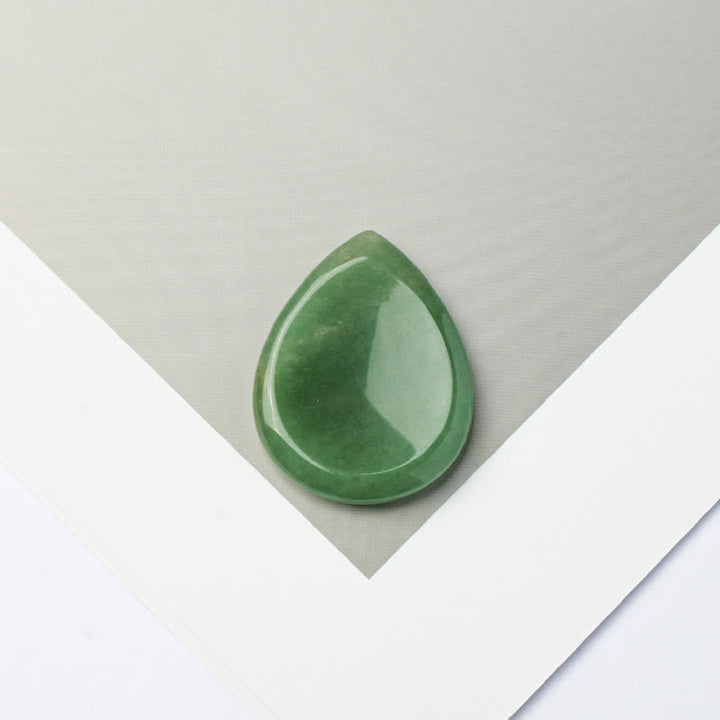 Buddha Stones Pierre anti-stress en forme de larme, cristal décoratif de protection, 34 x 26 x 7,8 cm - Aventurine verte naturelle (la couleur peut varier) - 34*26*7,8 mm - image 24