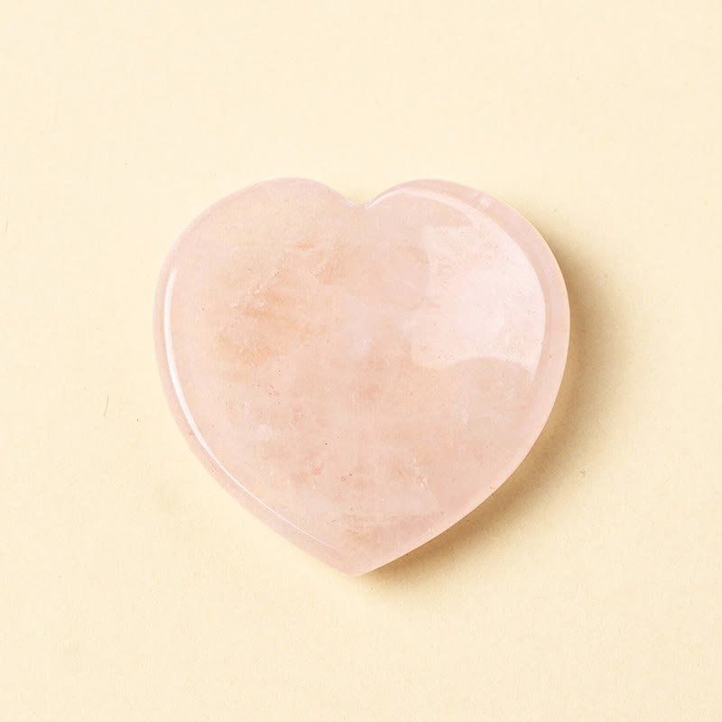 Buddha Stones Pierre à sentiments en forme de cœur, opale, quartz rose, cristal de motivation, décoration 4 x 4 x 0,7 cm - Quartz rose naturel (la couleur peut varier) - 4*4*0,7 cm - image 3