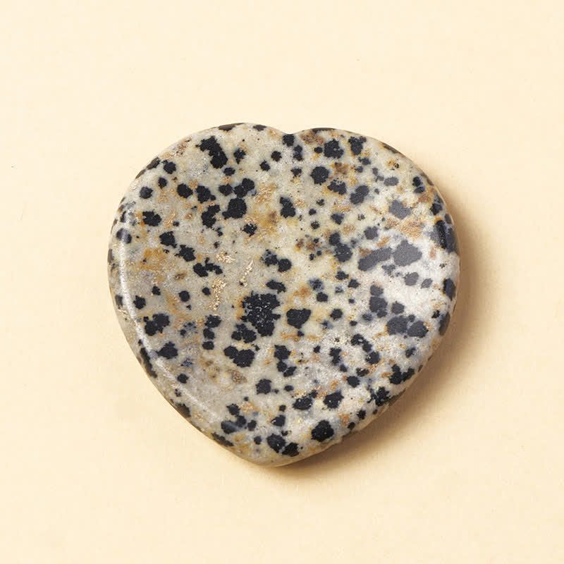 Buddha Stones Pierre à sentiments en forme de cœur, opale, quartz rose, cristal de motivation, décoration 4 x 4 x 0,7 cm - Jaspe dalmatien naturel (la couleur peut varier) - 4*4*0,7 cm - image 20