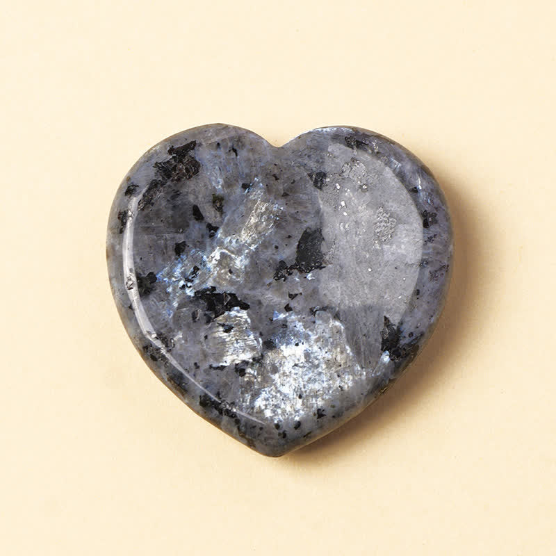 Buddha Stones Pierre à sentiments en forme de cœur, opale, quartz rose, cristal de motivation, décoration 4 x 4 x 0,7 cm - Pierre à paillettes noires naturelles (la couleur peut varier) - 4*4*0,7 cm - image 14