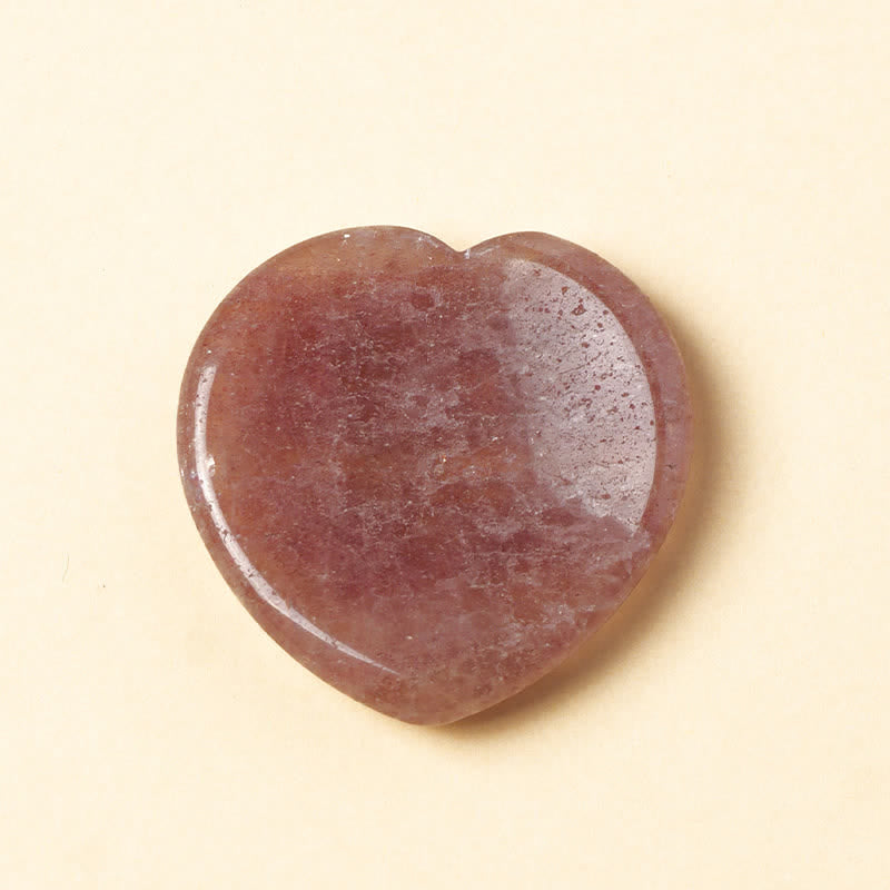 Buddha Stones Pierre à sentiments en forme de cœur, opale, quartz rose, cristal de motivation, décoration 4 x 4 x 0,7 cm - Quartz fraise naturel (la couleur peut varier) - 4*4*0,7 cm - image 5