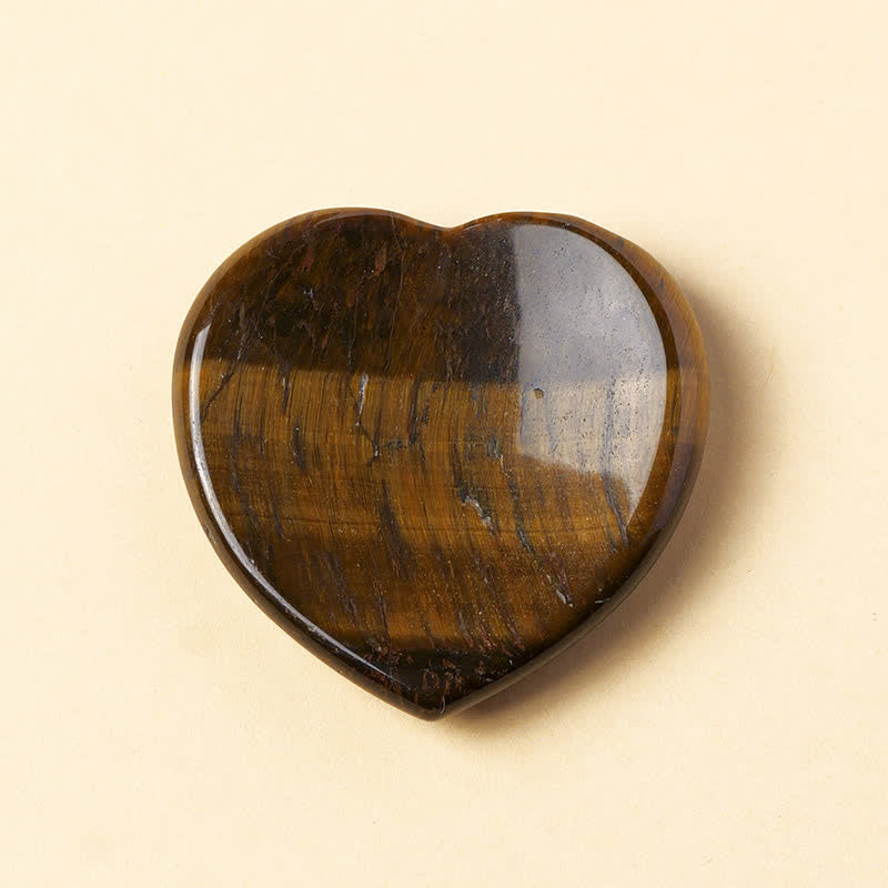 Buddha Stones Pierre à sentiments en forme de cœur, opale, quartz rose, cristal de motivation, décoration 4 x 4 x 0,7 cm - Œil de tigre naturel (la couleur peut varier) - 4*4*0,7 cm - image 18