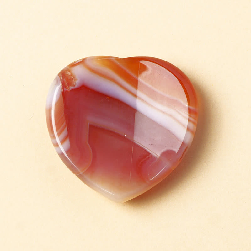 Buddha Stones Pierre à sentiments en forme de cœur, opale, quartz rose, cristal de motivation, décoration 4 x 4 x 0,7 cm - Agate rouge naturelle (la couleur peut varier) - 4*4*0,7 cm - image 9