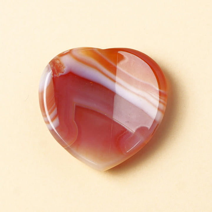 Buddha Stones Pierre à sentiments en forme de cœur, opale, quartz rose, cristal de motivation, décoration 4 x 4 x 0,7 cm - Agate rouge naturelle (la couleur peut varier) - 4*4*0,7 cm - image 9