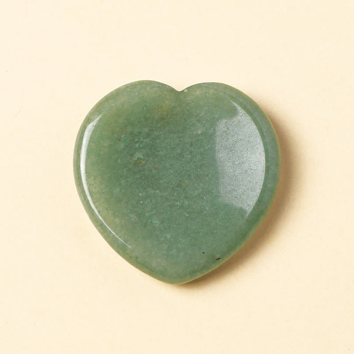 Buddha Stones Pierre à sentiments en forme de cœur, opale, quartz rose, cristal de motivation, décoration 4 x 4 x 0,7 cm - Aventurine verte naturelle (la couleur peut varier) - 4*4*0,7 cm - image 12