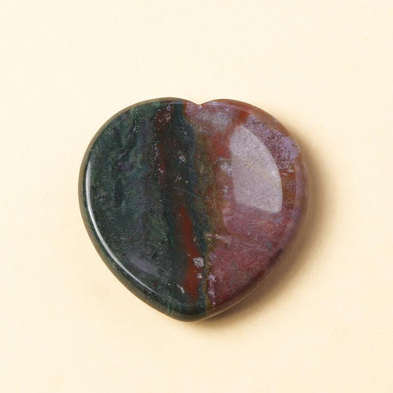 Buddha Stones Pierre à sentiments en forme de cœur, opale, quartz rose, cristal de motivation, décoration 4 x 4 x 0,7 cm - Jaspe océanique naturel (la couleur peut varier) - 4*4*0,7 cm - image 22