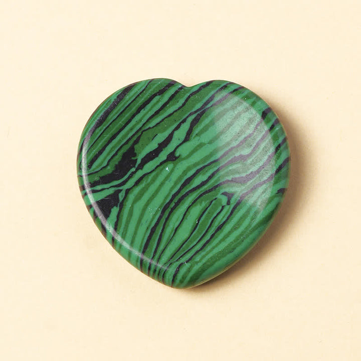 Buddha Stones Pierre à sentiments en forme de cœur, opale, quartz rose, cristal de motivation, décoration 4 x 4 x 0,7 cm - Malachite naturelle (la couleur peut varier) - 4*4*0,7 cm - image 16