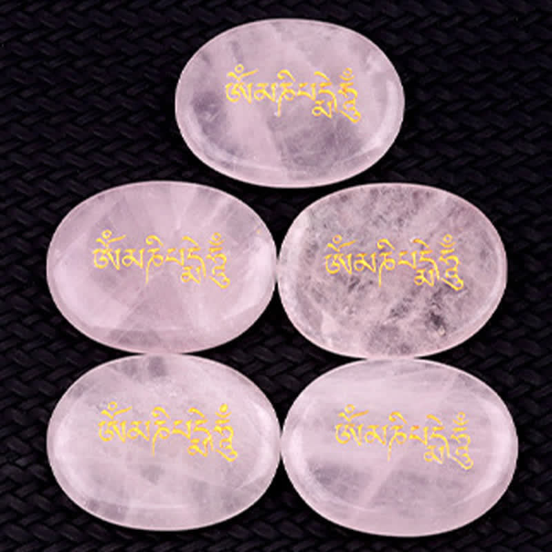 Buddha Stones Décoration en cristal Om Mani Padme Hum, pierre de palmier œil de tigre améthyste 35*45mm - image 28