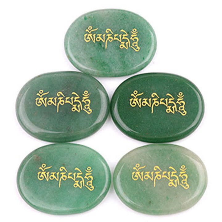Buddha Stones Décoration en cristal Om Mani Padme Hum, pierre de palmier œil de tigre améthyste 35*45mm - image 22
