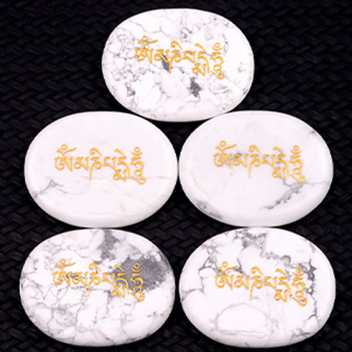 Buddha Stones Décoration en cristal Om Mani Padme Hum, pierre de palmier œil de tigre améthyste 35*45mm - image 34