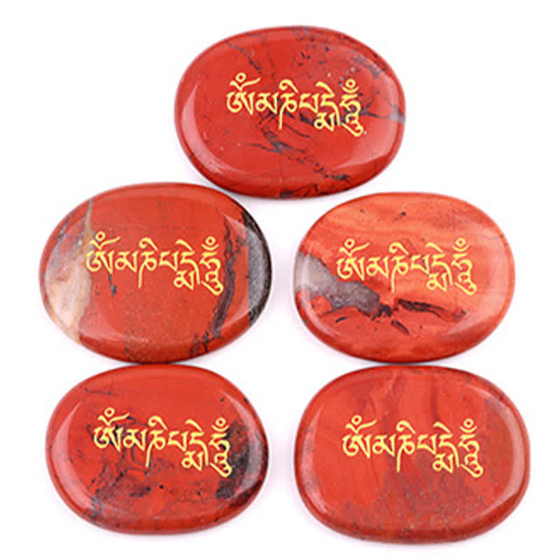 Buddha Stones Décoration en cristal Om Mani Padme Hum, pierre de palmier œil de tigre améthyste 35*45mm - image 7