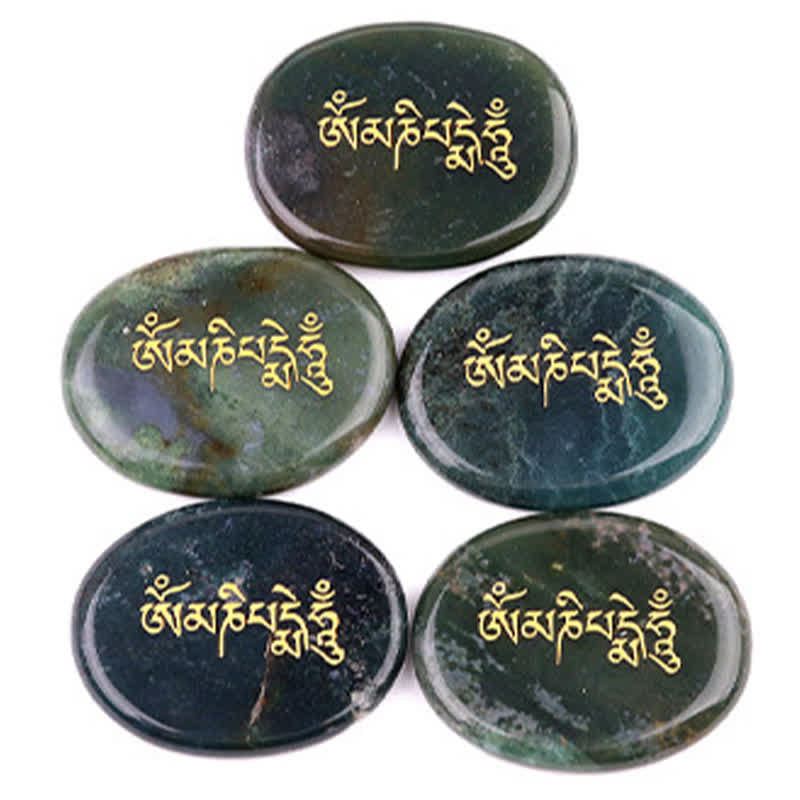 Buddha Stones Décoration en cristal Om Mani Padme Hum, pierre de palmier œil de tigre améthyste 35*45mm - image 19