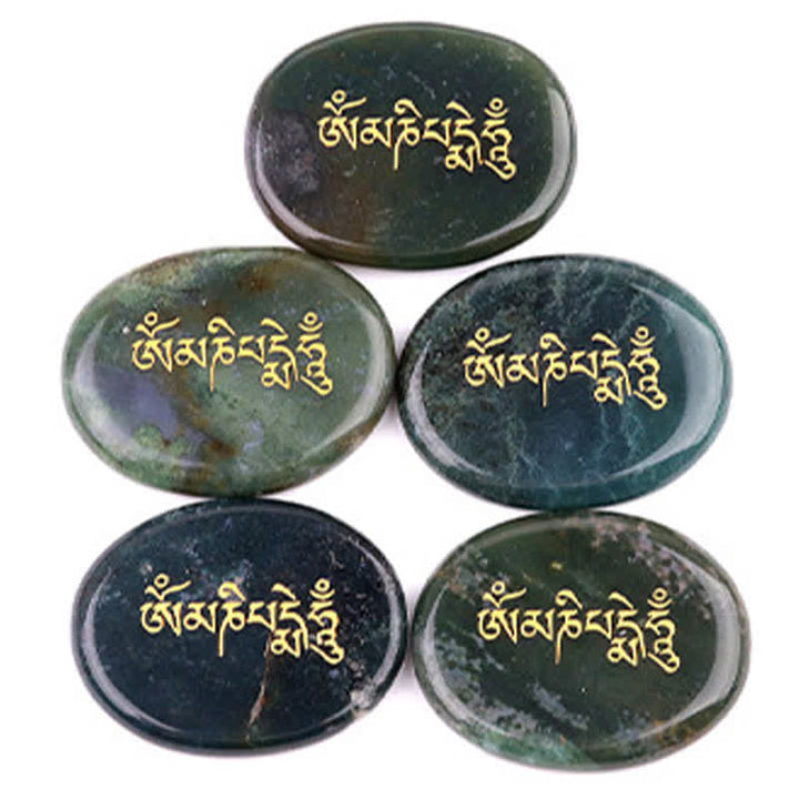 Buddha Stones Décoration en cristal Om Mani Padme Hum, pierre de palmier œil de tigre améthyste 35*45mm - image 19