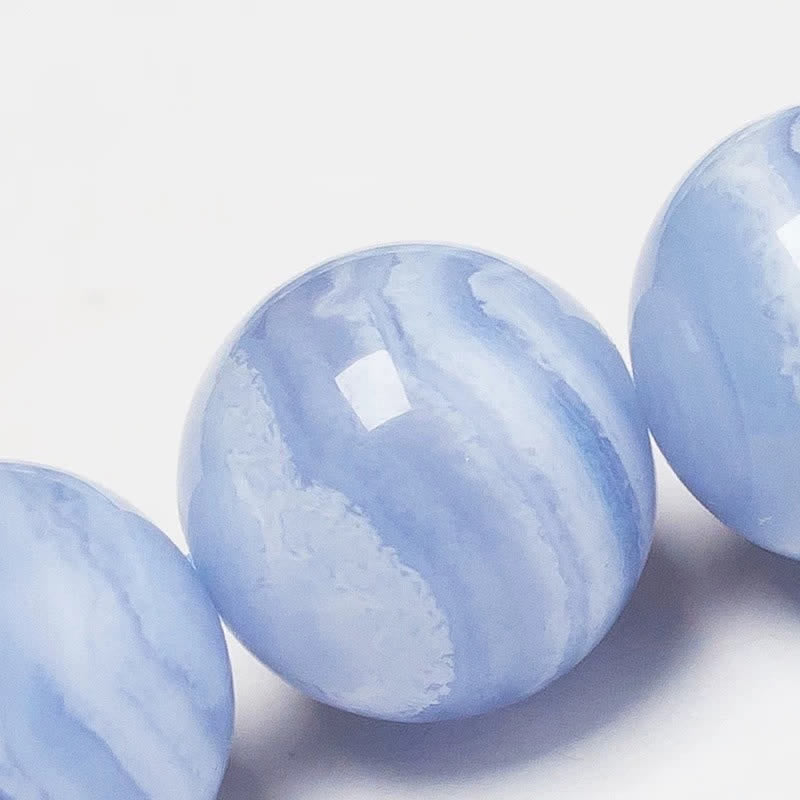 Buddha Stones Bracelet rond en perles d'agate dentelle bleue naturelle - image 4