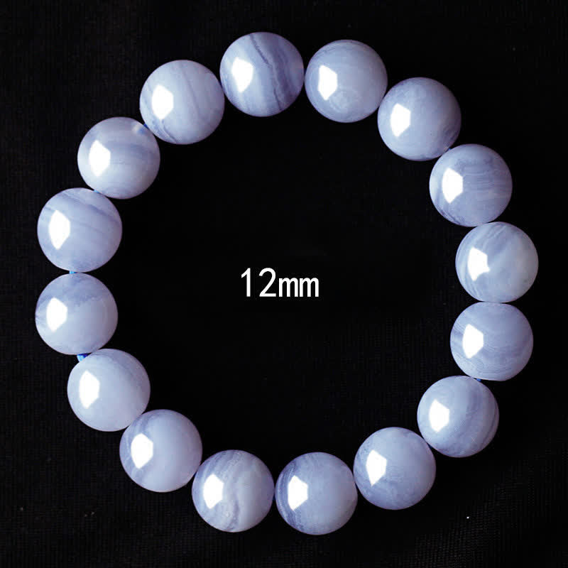Buddha Stones Bracelet rond en perles d'agate dentelle bleue naturelle - Agate dentelle bleue (tour de poignet 17-18 cm) - image 8