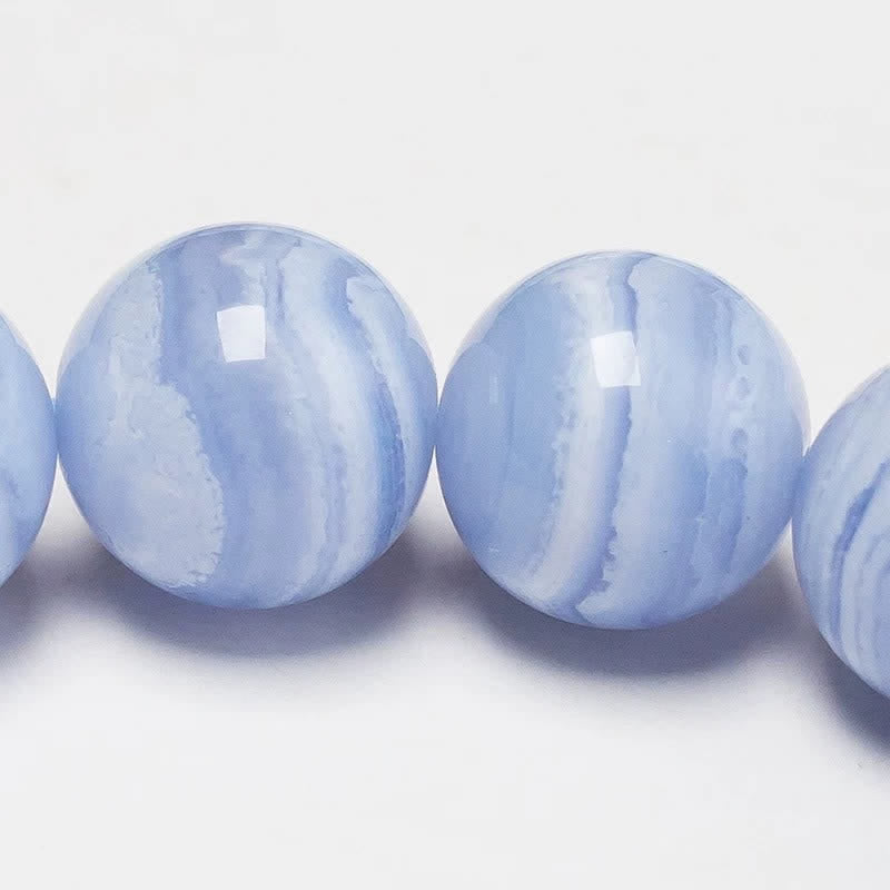 Buddha Stones Bracelet rond en perles d'agate dentelle bleue naturelle - image 5