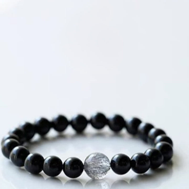 Buddha Stones Bracelet de résilience en tourmaline noire et cristal, motif animal du zodiaque - Singe (Tour de poignet 15–16 cm) - image 12