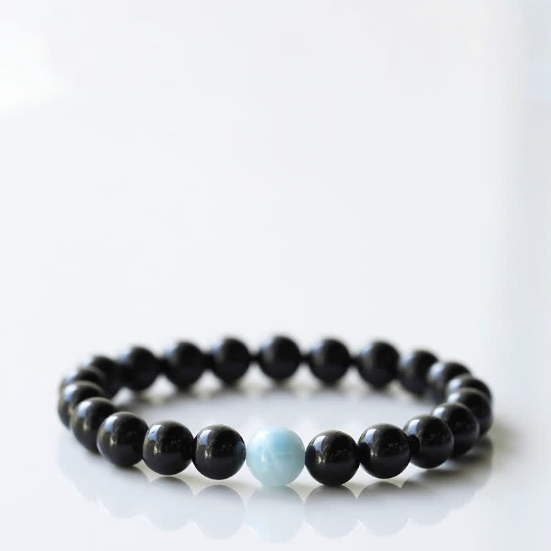 Buddha Stones Bracelet de résilience en tourmaline noire et cristal, motif animal du zodiaque - Coq (Tour de poignet 15–16 cm) - image 13