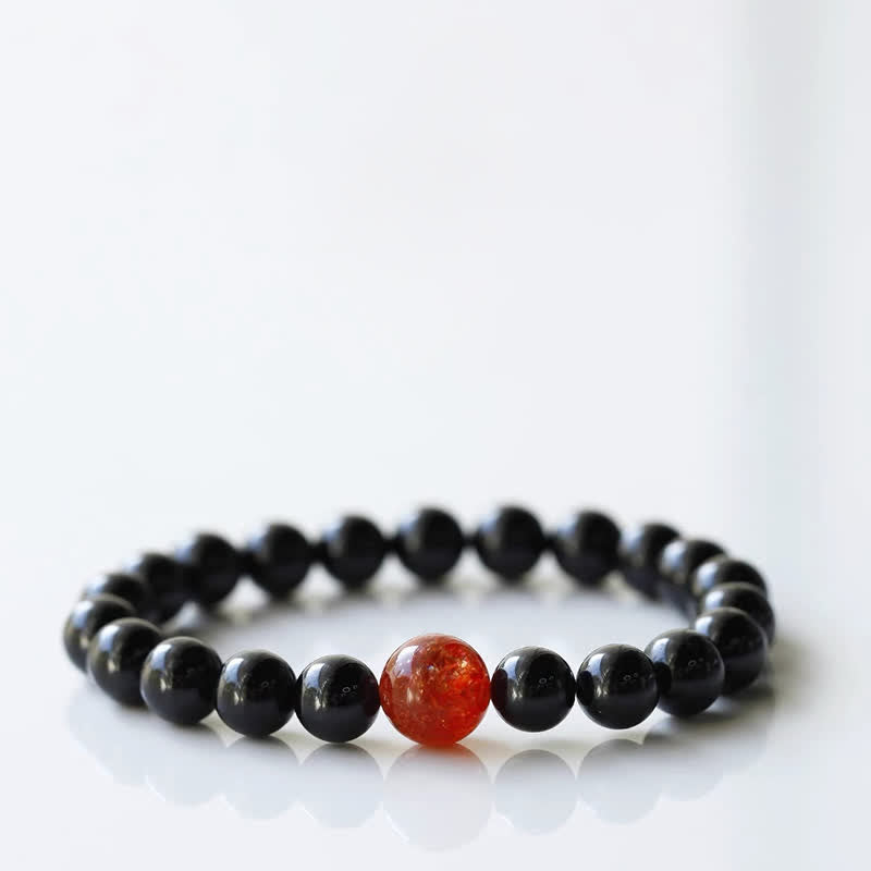 Buddha Stones Bracelet de résilience en tourmaline noire et cristal, motif animal du zodiaque - Chien (Tour de poignet 15–16 cm) - image 14