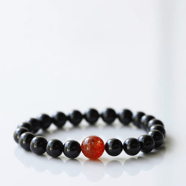 Buddha Stones Bracelet de résilience en tourmaline noire et cristal, motif animal du zodiaque - Chien (Tour de poignet 15–16 cm) - image 14