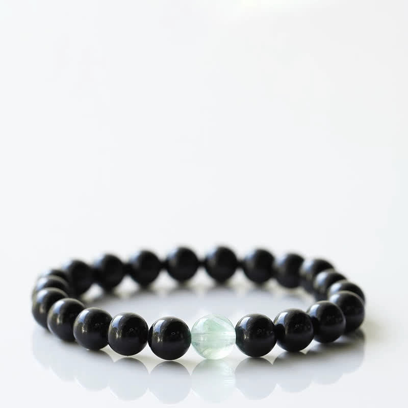 Buddha Stones Bracelet de résilience en tourmaline noire et cristal, motif animal du zodiaque - Cochon (Tour de poignet 15–16 cm) - image 15
