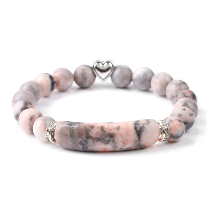 Buddha Stones Bracelet de guérison en améthyste, œil de tigre, lapis-lazuli, aventurine verte, rhodonite et jaspe dalmatien - Rhodonite (Tour de poignet 15-16 cm) - image 14