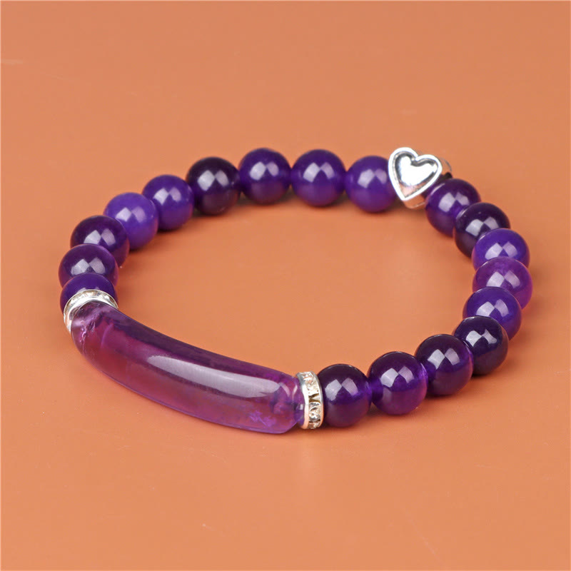 Buddha Stones Bracelet de guérison en améthyste, œil de tigre, lapis-lazuli, aventurine verte, rhodonite et jaspe dalmatien - image 1