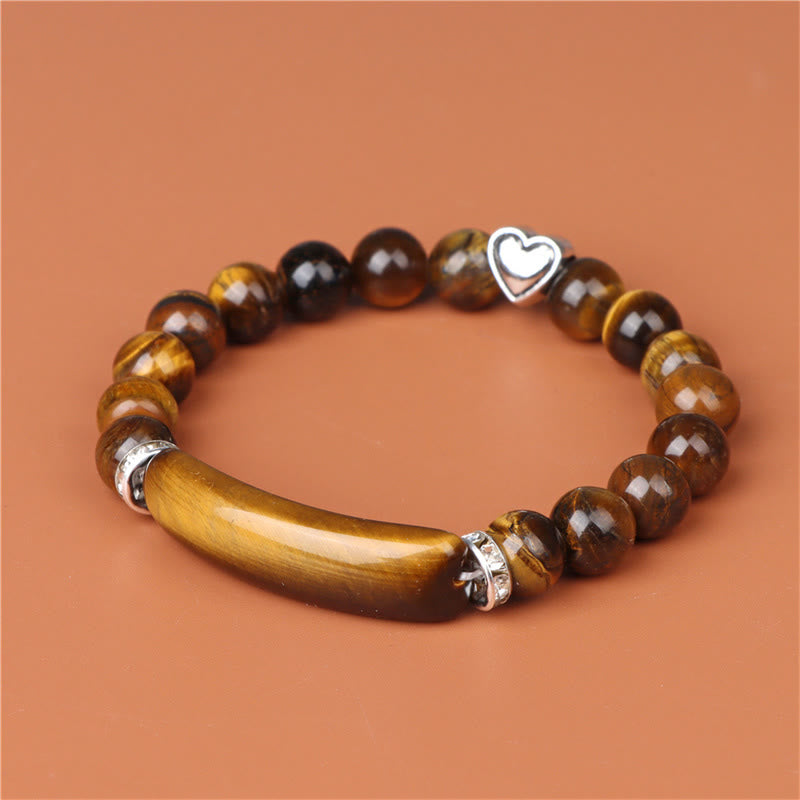 Buddha Stones Bracelet de guérison en améthyste, œil de tigre, lapis-lazuli, aventurine verte, rhodonite et jaspe dalmatien - image 6