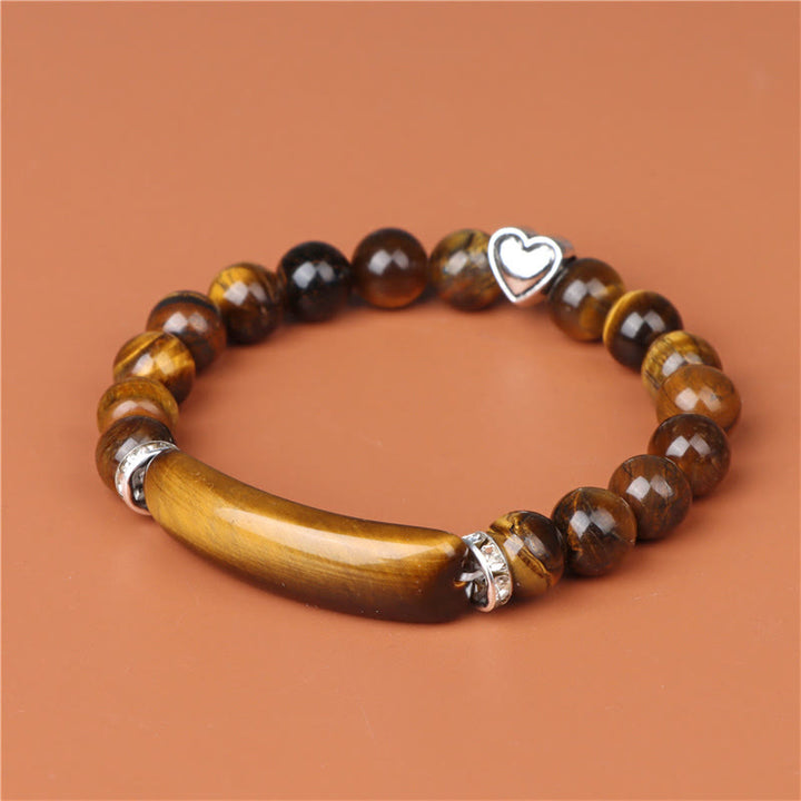 Buddha Stones Bracelet de guérison en améthyste, œil de tigre, lapis-lazuli, aventurine verte, rhodonite et jaspe dalmatien - image 6