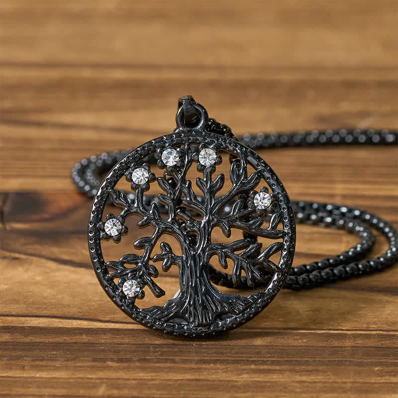 Buddha Stones Pendentif Arbre de Vie en acier titane, Collier Création - image 19
