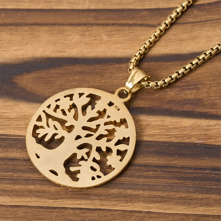 Buddha Stones Pendentif Arbre de Vie en acier titane, Collier Création - image 12