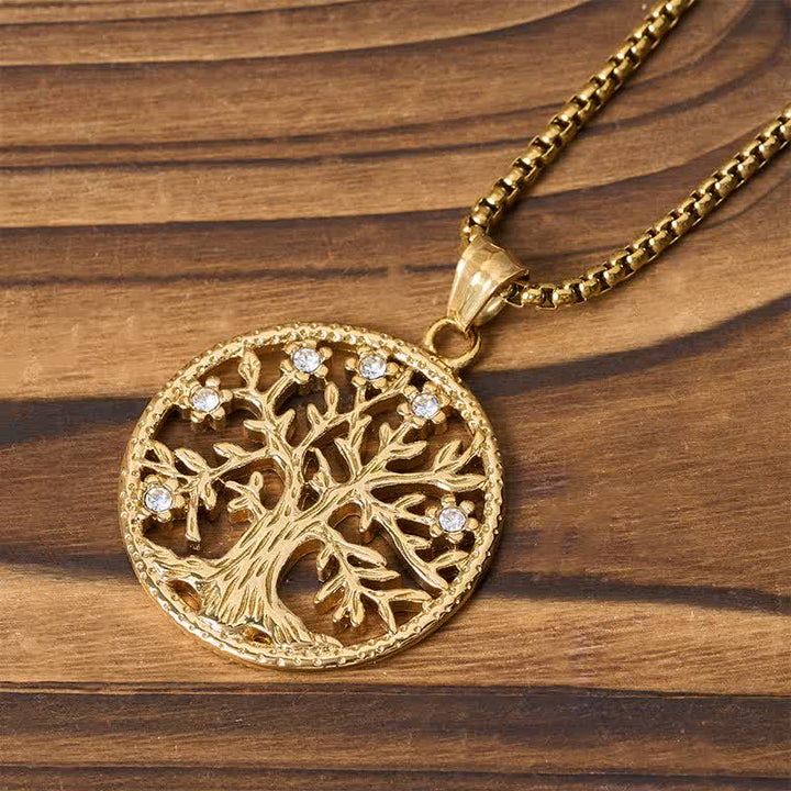 Buddha Stones Pendentif Arbre de Vie en acier titane, Collier Création - image 10