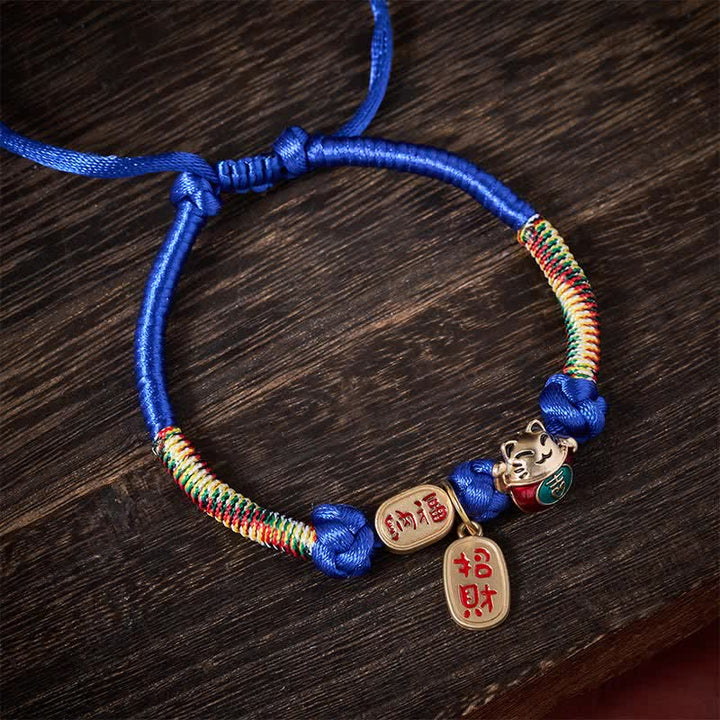 Buddha Stones Collier de protection ajustable pour chat, orné d'un fil rouge tressé et du symbole Fu porte-bonheur. - image 11