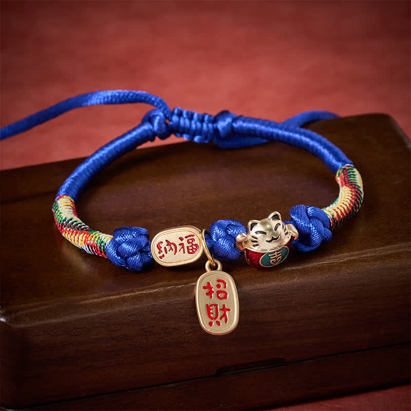 Buddha Stones Collier de protection ajustable pour chat, orné d'un fil rouge tressé et du symbole Fu porte-bonheur. - image 9
