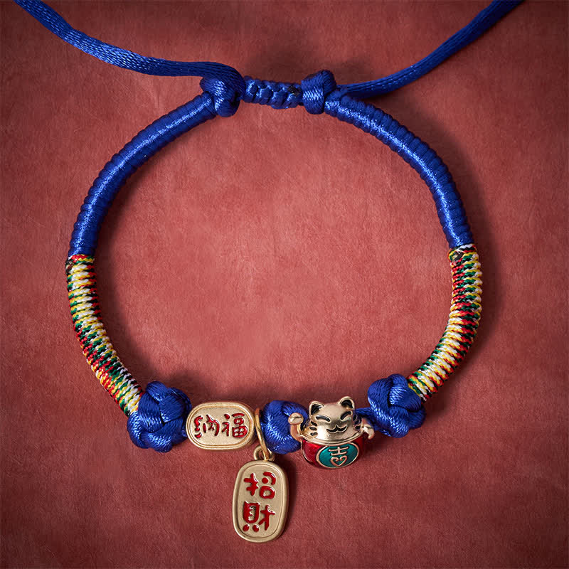 Buddha Stones Collier de protection ajustable pour chat, orné d'un fil rouge tressé et du symbole Fu porte-bonheur. - image 10