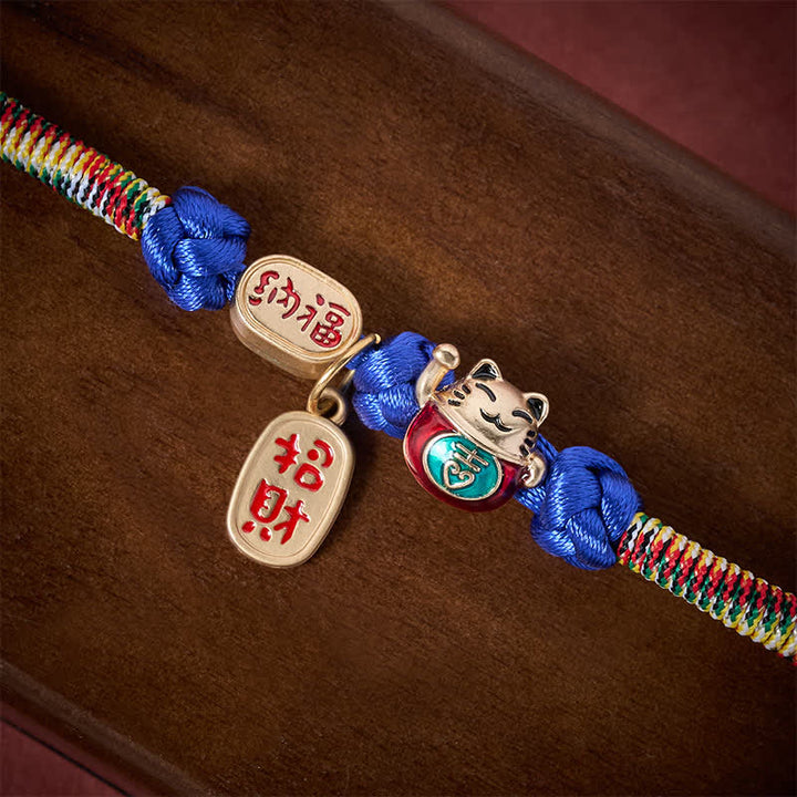 Buddha Stones Collier de protection ajustable pour chat, orné d'un fil rouge tressé et du symbole Fu porte-bonheur. - image 12