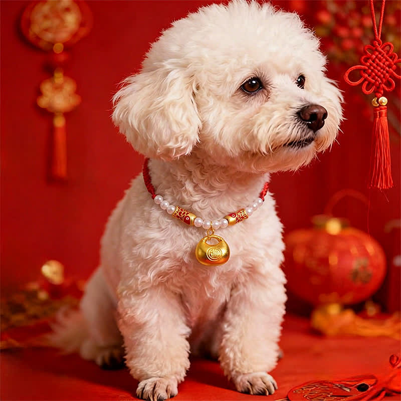 Buddha Stones Collier ajustable pour chats et chiens, orné d'un poisson koi tressé en corde rouge, symbole de fortune. - image 9