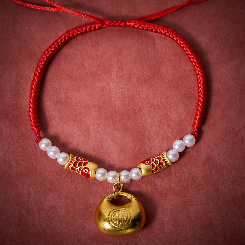 Buddha Stones Collier ajustable pour chats et chiens, orné d'un poisson koi tressé en corde rouge, symbole de fortune. - image 1