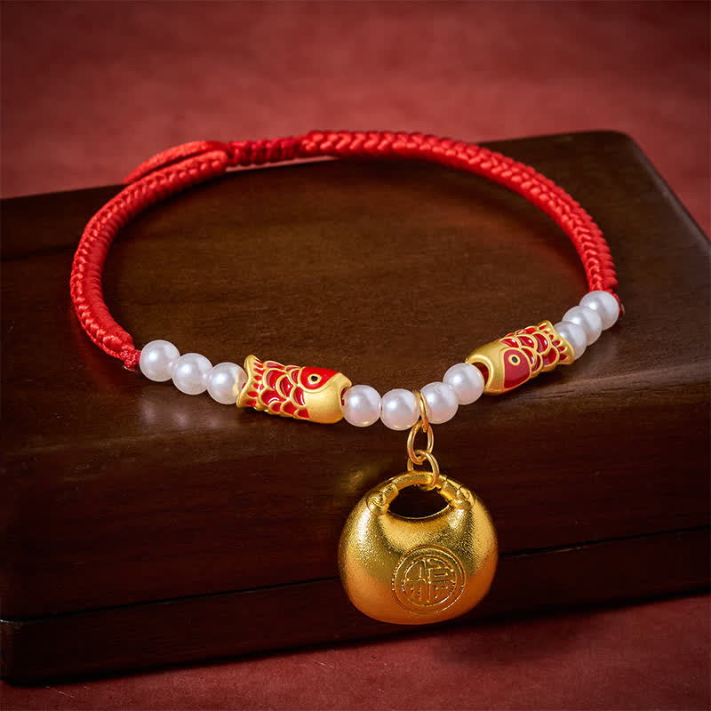 Buddha Stones Collier ajustable pour chats et chiens, orné d'un poisson koi tressé en corde rouge, symbole de fortune. - image 3