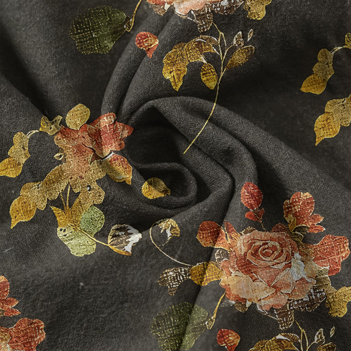 Buddha Stones Chemise homme à manches courtes et demi-boutonnages, motif jardin de roses vintage, en pur coton. - image 4